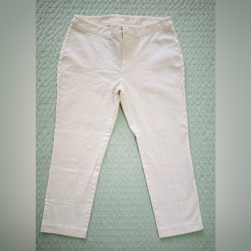 Nicole by Nicole Miller White 95% Cotton Cropped Pants - 2